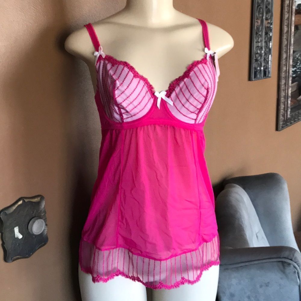 Affinitas Intimates babydoll slip bra pink 32D